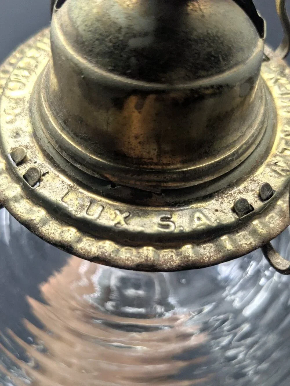 Vintage EAPG Pressed Glass Oil Lamp Kerosene Hurricane Chimney Beehive Manhattan
